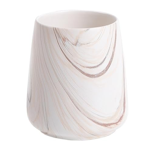 Eyrozia Marble Brown Toothbrush Holder for Bathroom - Ceramic Tooth Brushing Holders, Toothbrush Cup, Toothpaste Organizer for Bathroom Countertop, Makeup Brush Holder, Pen Holder for Home Desktop Storage - Image 1