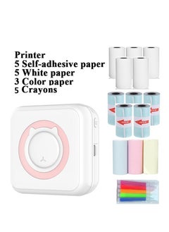 Joyelink Mini Printer Portable, Pocket Thermal Printer with 13 Rolls Paper, Wireless Instant Photo Printer Compatible with iOS Android for Picture Receipt Label Note QR Code Inkless Printing (Pink)  - Image 1