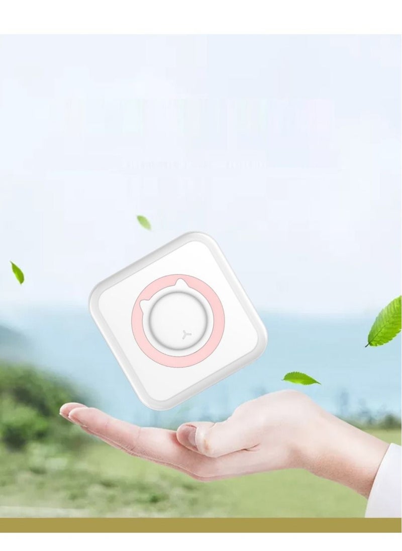 Joyelink - Mini Printer Portable, Pocket Thermal Printer with 13 Rolls Paper, Wireless Instant Photo Printer Compatible with iOS Android for Picture Receipt Label Note QR Code Inkless Printing (Pink) - Image 1