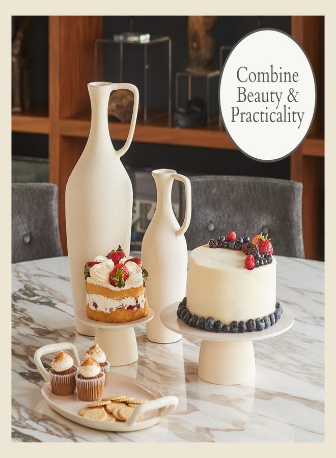 CG Hunter 12-Inch Cake Pedestal Stand, Elegant Creme Aluminum Dessert Stand, Perfect for Wedding Cakes & Birthday Celebrations, Ideal for Parties & Special Events, Home Decor, & Kitchen Accents - Image 2