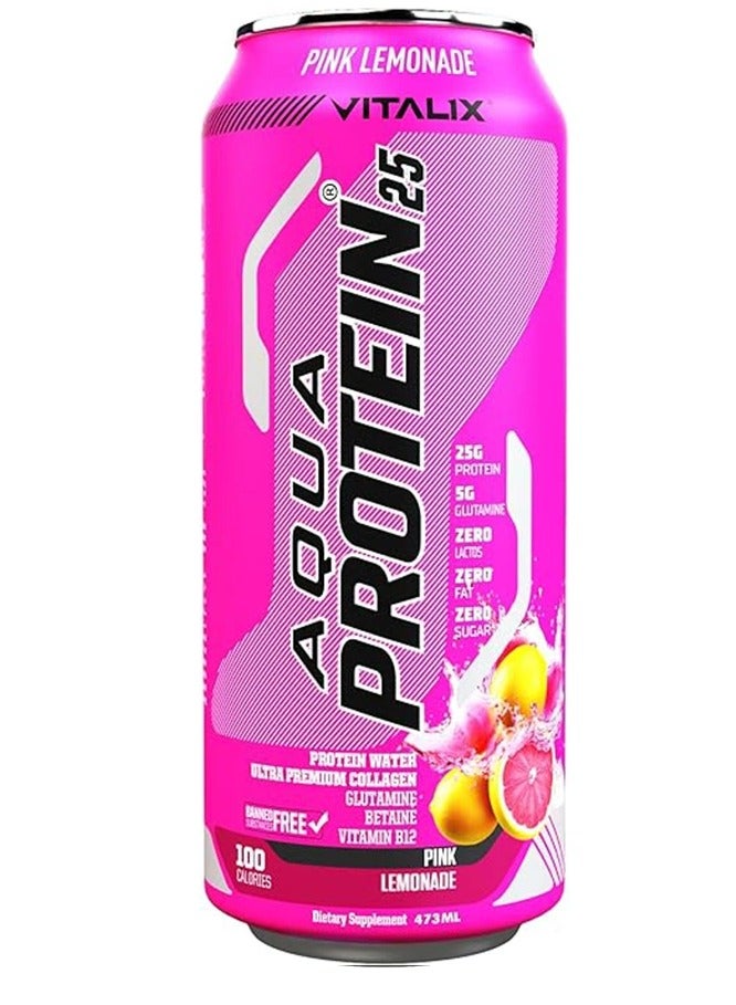 فيتاليكس أكوا بروتين 25 بنكهة الليمون الوردي 473 مل عبوة من 12 قطعة - Image 2