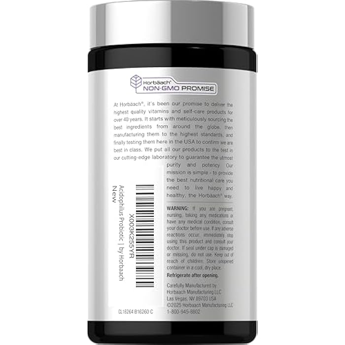 Horbäach Probiotic for Women & Men's Digestive Health | 3 Billion CFU | 90 Capsules | Non-GMO & Gluten Free - Image 3