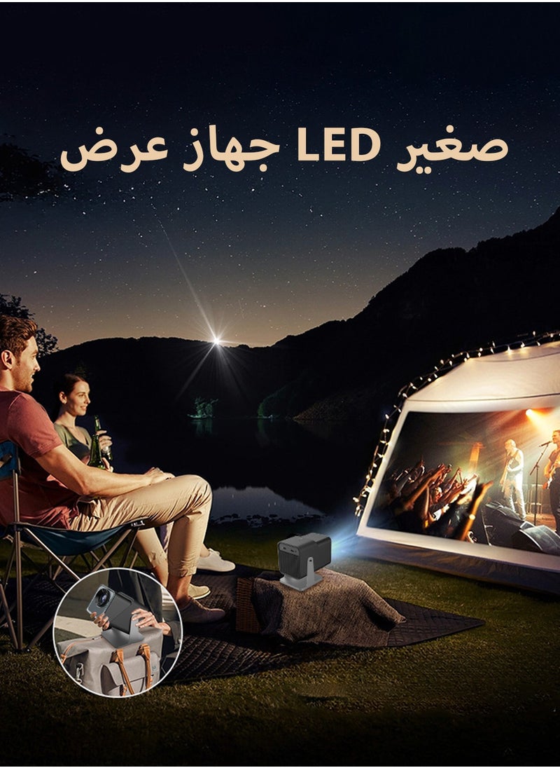 LEOKOR - Portable Projector,4K FHD Natvie 1080P Smart Projector 300ANSI with WiFi 6,BT 5.0,180 Degree Rotation,Automatic Keystone Correction,Integrated Android 11.0 Compatible With Mobile Home Theater(Black) - Image 1
