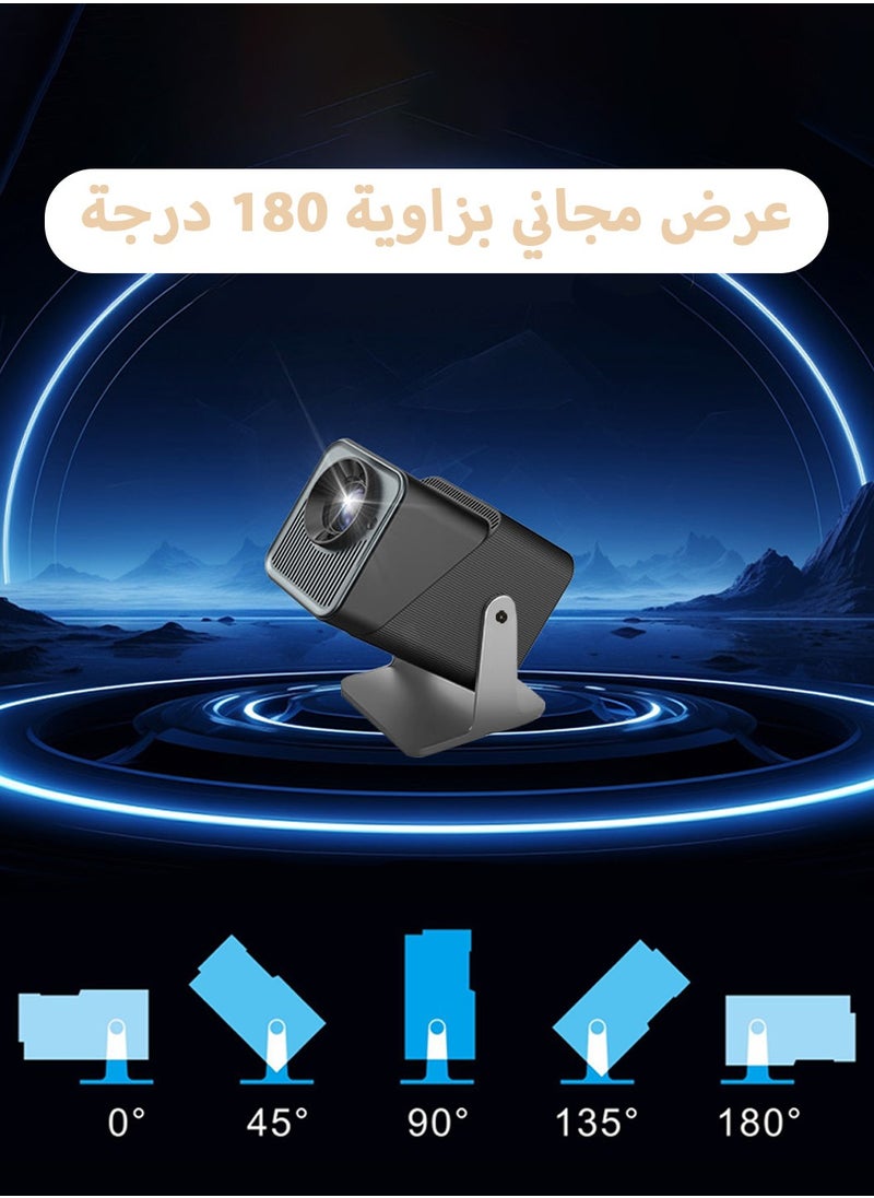 LEOKOR - Portable Projector,4K FHD Natvie 1080P Smart Projector 300ANSI with WiFi 6,BT 5.0,180 Degree Rotation,Automatic Keystone Correction,Integrated Android 11.0 Compatible With Mobile Home Theater(Black) - Image 1