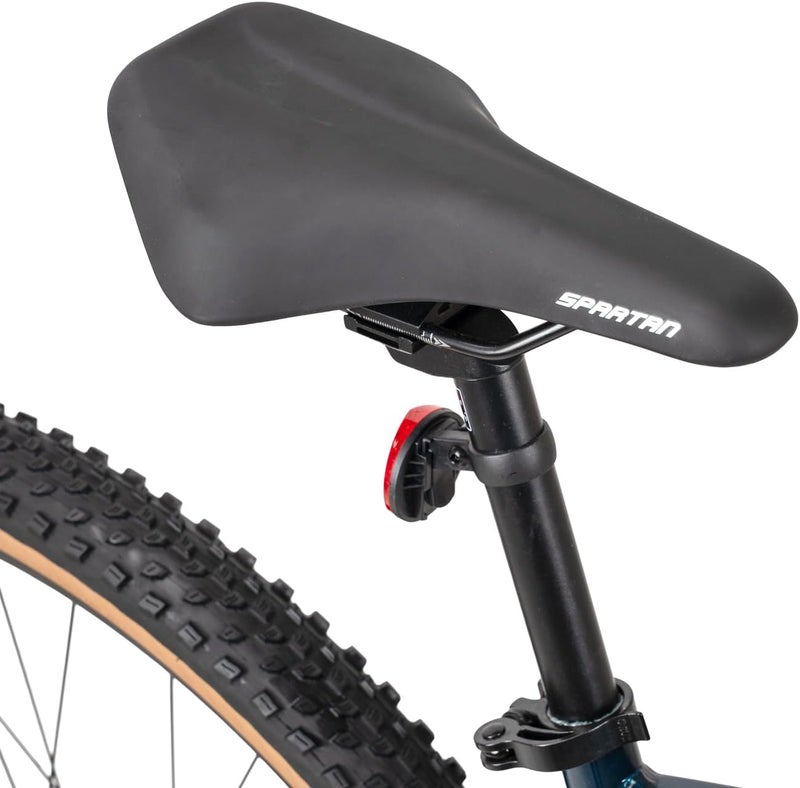 Spartan Ridgeline 29-Inch Mountain Bike | 29-Inch Wheel Size | Lightweight Alloy Frame | SR Suntour XCT30 Suspension | Shimano Cues 9 Speed |  Hydraulic Disc Brakes CST Tires Trail Adventure Bicycle | Sterling Silver - Image 4