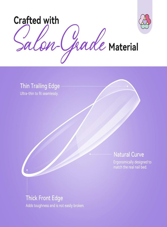 SAVILAND Advanced Gel Nail Kit: Salon Grade Extra Short Almond Nails 500 Pcs Nail Tips Half Matte with U V Nail Lamp Pre-Shaped 12 Sizes Complete At Home Nail Art Kit for Salon 30-Day Long-Wear - Image 5