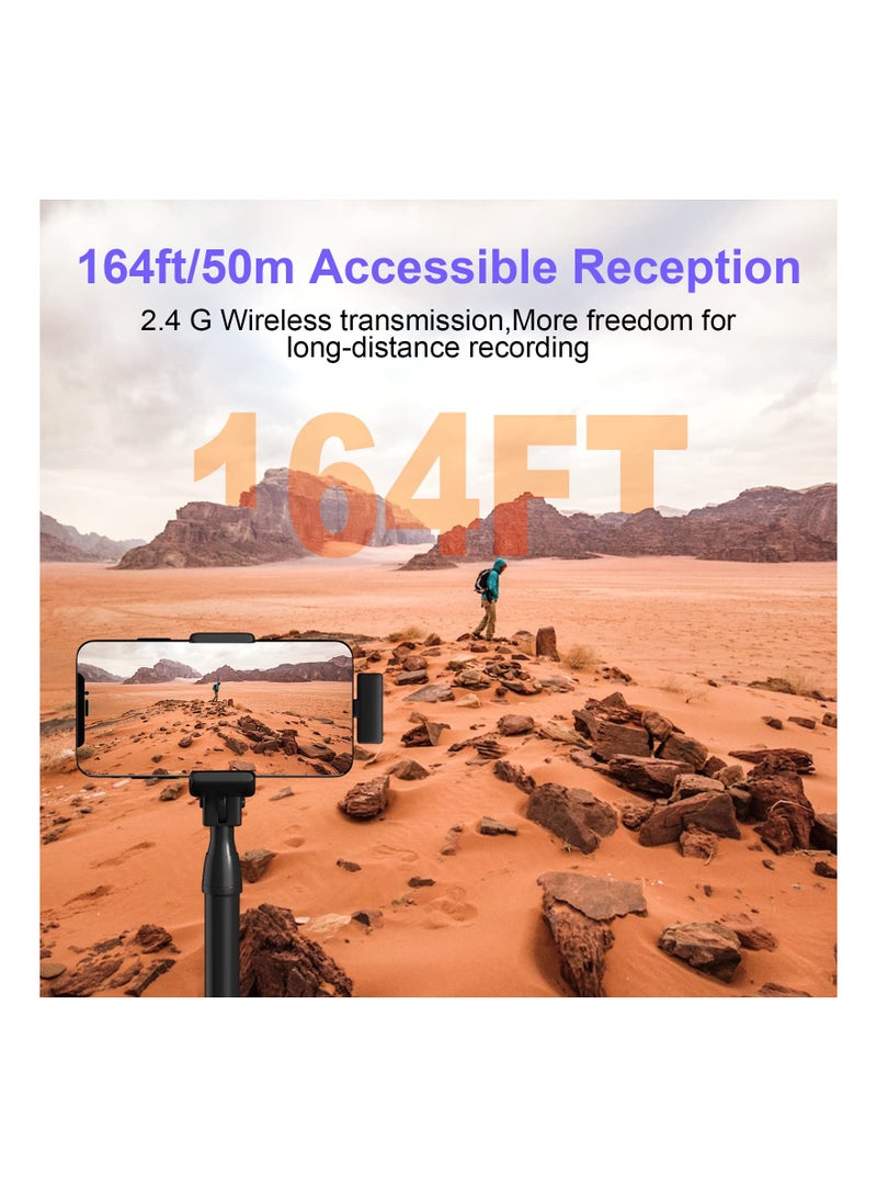 SOLARAE Wireless Lavalier Microphone, for iPhone iPad, 48H Battery Life, 2-in-1 Plug-Play Clip On Wireless Mic with Charging Case for iPad Recording Mic for Interview Video Podcast Vlog - Image 4