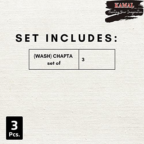 KAMAL® Flat (WASH) CHAPTA Golden Synthetic Hair Painting Brushes (TAKLON) Set of 3 PCS. 12mm, 18mm, 25mm - Image 5