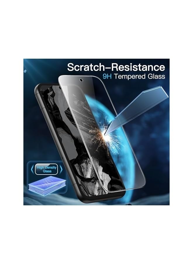 جي تيك واقي شاشة لهاتف Google Pixel 8a مقاس 6.1 بوصة، طبقة من الزجاج المقوى مع أداة تثبيت سهلة، متوافق مع بصمات الأصابع، شفاف عالي الدقة، 3 عبوات - Image 5