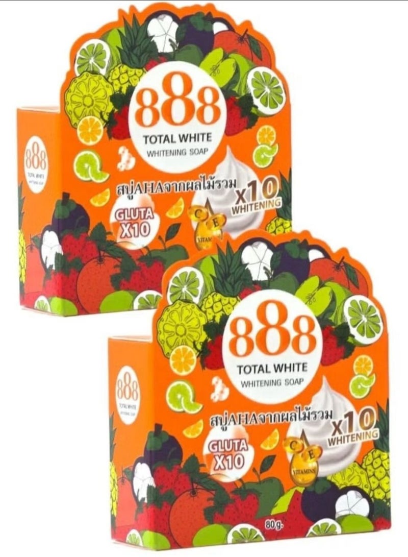 Skin brightening soap with fruit extracts and glutathione - 80g. 2 bars
