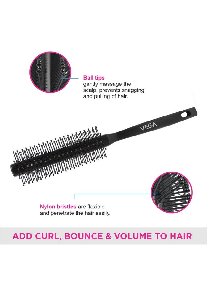 Vega Round Hair Brush (India'S No.1* Hair Brush Brand) For Adding Curls, Volume & Waves In Hairs| Men And Women| All Hair Types (R3-Rb)  - Image 4