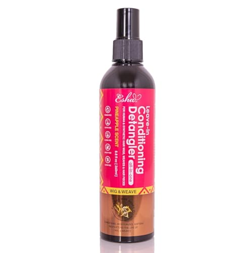 Esha Girl Wig Weave LeaveIn Conditioner Detangler Spray Human Hair Synthetic Wigs Weaves Extensions Braids I Moisturizes Softens Revives I Pineapple Scent SulfateFree 88 fl oz - Image 1