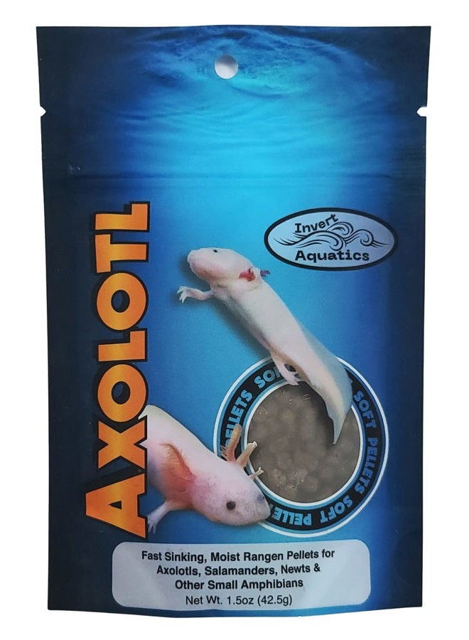 Invert Aquatics Soft Pellets for Axolotls - Moist Sinking Diet for Axolotl, Newts, Salamanders & Other Small Amphibians (3 oz (85g)) - Image 1