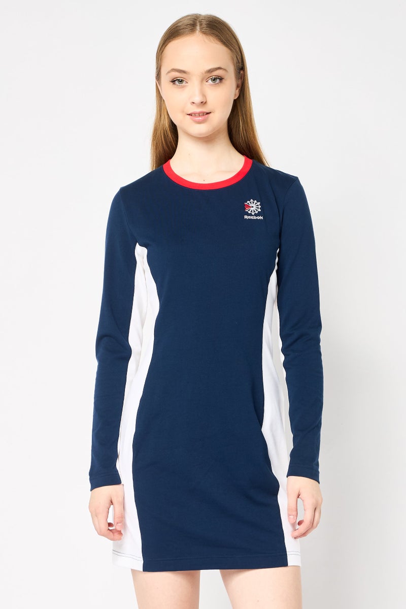 Reebok Women Sportswear Fit Long Sleeve Outdoor Mini Dress, Multicolor - Image 1