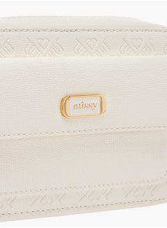 MISSY Women Monogram Embossed Crossbody Bag with Zip Closure and Adjustable Strap  - Image 4