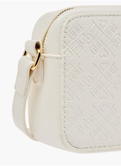 MISSY Women Monogram Embossed Crossbody Bag with Zip Closure and Adjustable Strap  - Image 5
