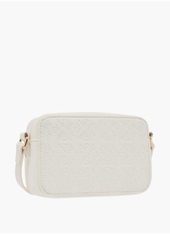 MISSY Women Monogram Embossed Crossbody Bag with Zip Closure and Adjustable Strap  - Image 3