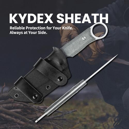 Kizer Cabox Fixed Blade Knife 3.35 Inches D2 Steel Fixed Blade Hunting Knife Micarta Handle with Sheath Pocket Knife1048A1 - Image 4