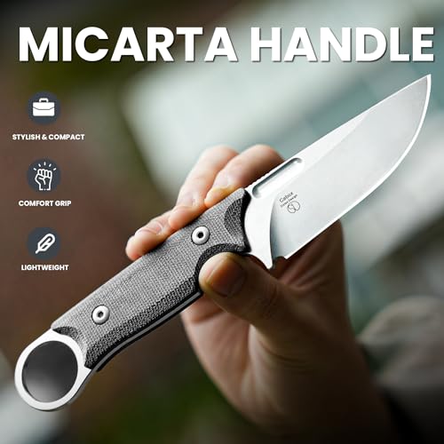 Kizer Cabox Fixed Blade Knife 3.35 Inches D2 Steel Fixed Blade Hunting Knife Micarta Handle with Sheath Pocket Knife1048A1 - Image 3