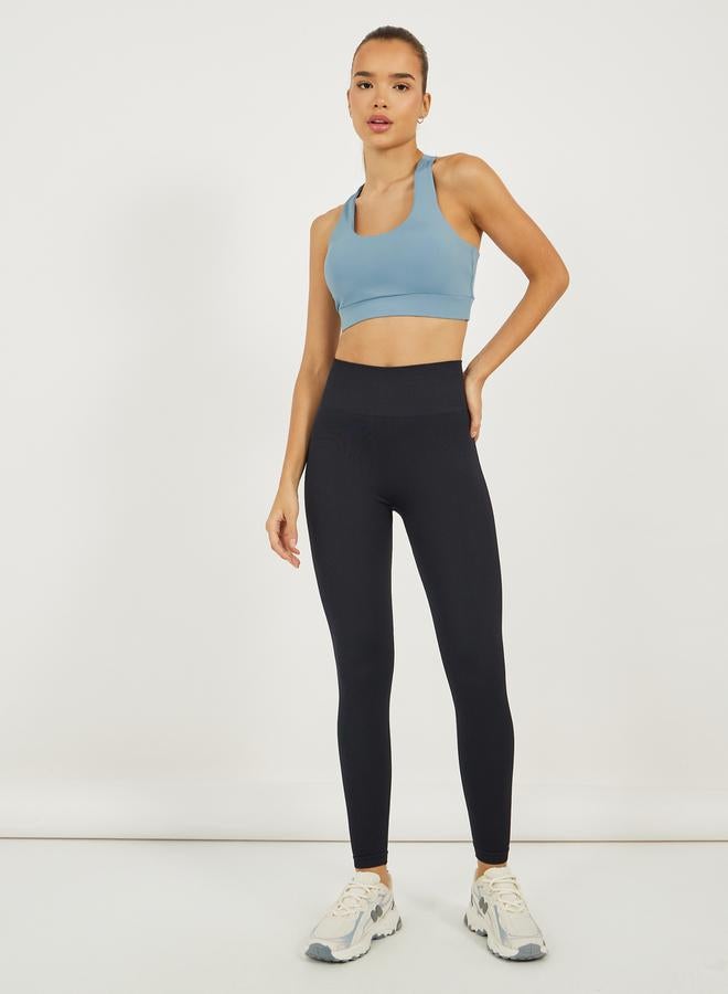 Styli Dual Tear Drop Back Detail Sports Bra - Image 3