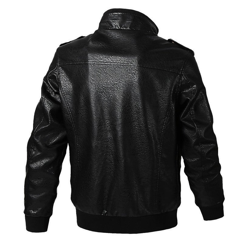 2022 Leather Men'S Thickened Motorcycle Leather Jacket Fashionable Youth Baseball Suit Embroidered Jacket For Men - Image 5