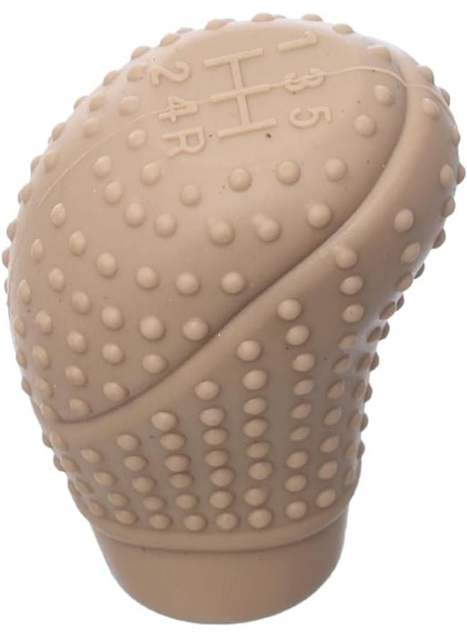Universal Car Shift Knob Cover - Soft Silicone Auto Gear Cover - Anti-Slip Car Shift Knob Protector (Beige)