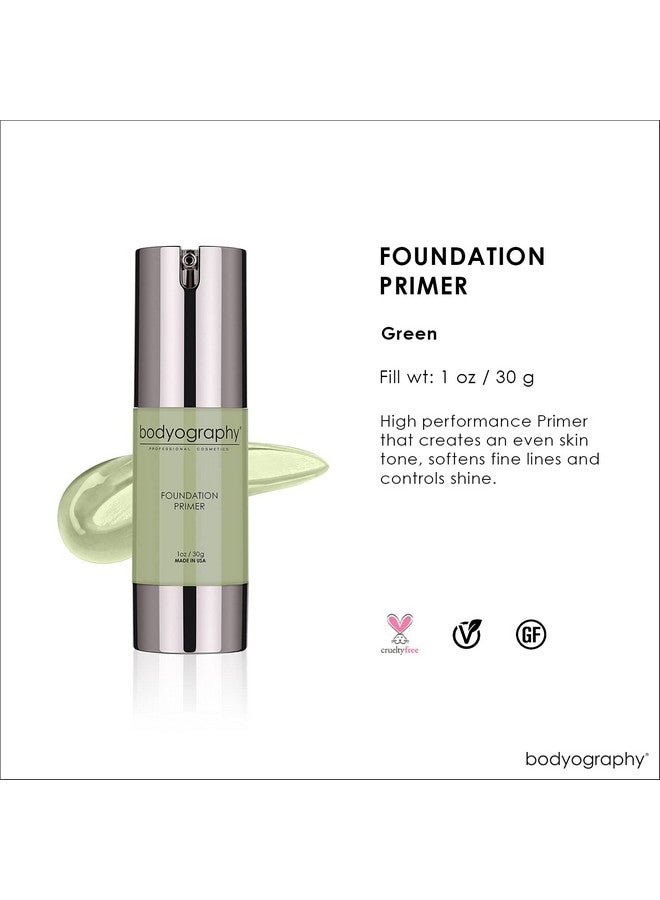 BODYOGRAPHY - Foundation Primer (Green): Flawless Anti-Aging Salon Makeup Primer w/Vitamin E, A, Jojoba, Grapeseed Oil | Control Shine | Gluten-Free, Cruelty-Free, 1 oz. - Image 1