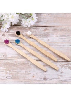 EXCEART Toothbrush Adults Brush 4pcs Bamboo Brush Oral Bad Breath Brush Deep Cleaning Tool for Men Women Adults Cleaning  - Image 2