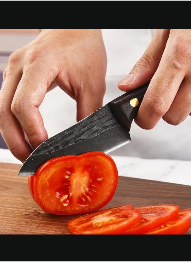 Browning - Carbon Steel Boning Knife Sharp Wooden Handle Knife Handle Meat Knife Barbecue Outdoor Knife - Splitting Knife - Image 1