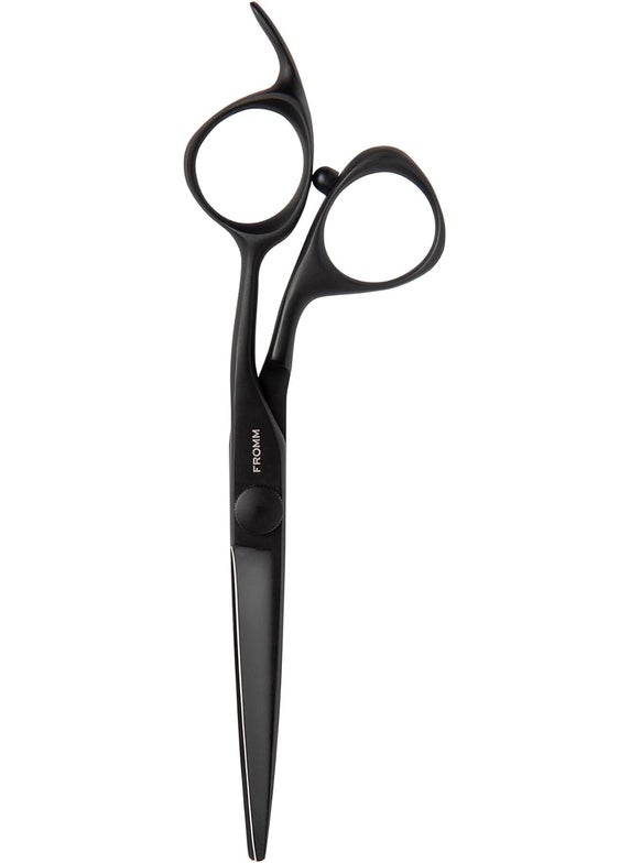 Fromm Dare 575 1Piece Precision Slide and Point Hair Cutting Shears with SemiConvex Blade for Expert Salon Stylists Matte Black Japanese Steel Scissors 