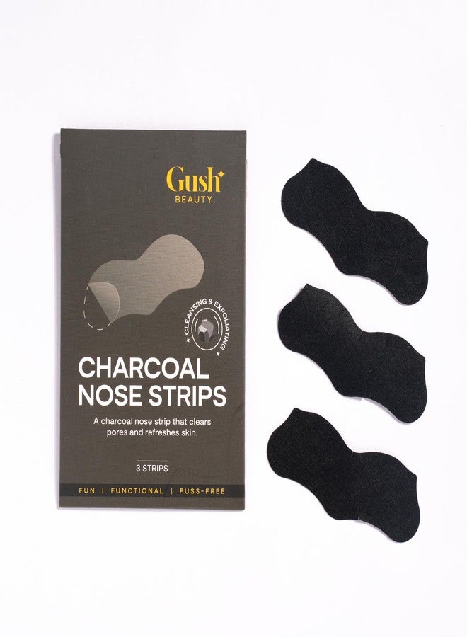 Gush Nose Pore Patches | Medical-Grade Hydrocolloid | Targets Pores & Pimples | Absorbs Oil Overnight | Vegan | Cruelty-Free | Facial Skin Care Products | 3 Pcs | Charcoal - Image 1