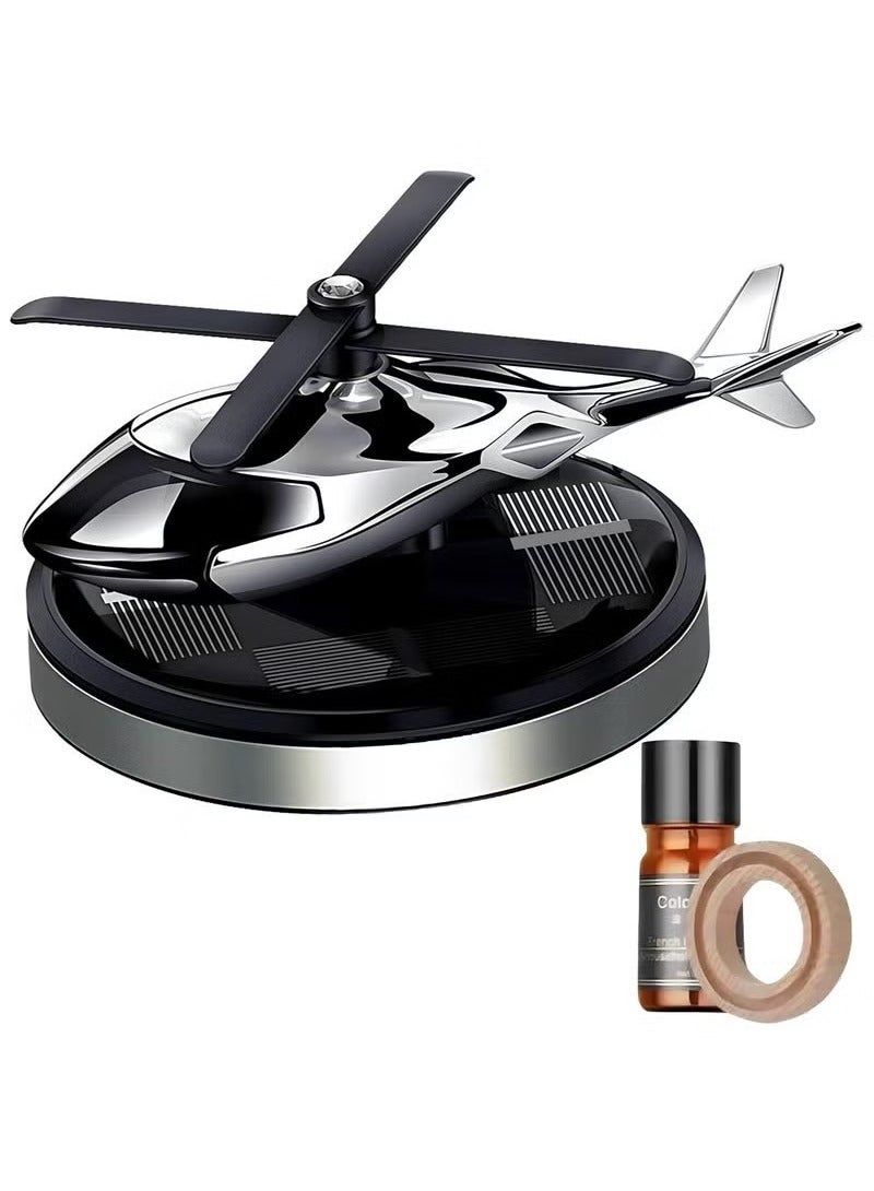 Solar Helicopter Car Air Freshener – Rotating Aromatherapy Diffuser for Car & Home Use, Aviation Alloy Body, Natural Car Perfume Fragrance, Eco-Friendly Solar Energy Spinner, Stylish Interior Dashboard Decoration, Long-Lasting Aroma for Stress Relief