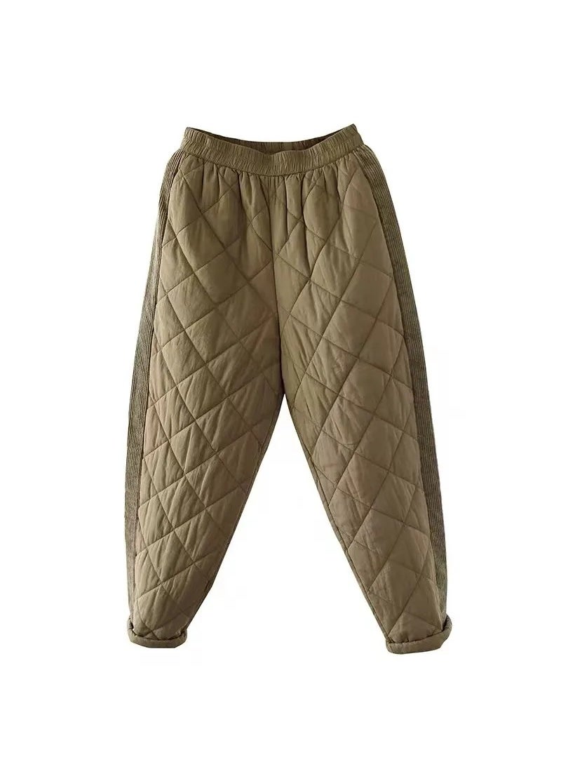 Generic - Womens Winter Warm Patchwork Harem Pants J#C1 khaki - Image 1