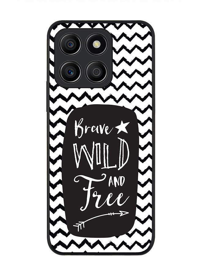 Stylizedd Rugged Black Edge Case for Honor X8b, Slim fit Soft Case Flexible Rubber Edges Anti Drop TPU Gel Thin Cover -  Brave, Wild And Free  - Image 1