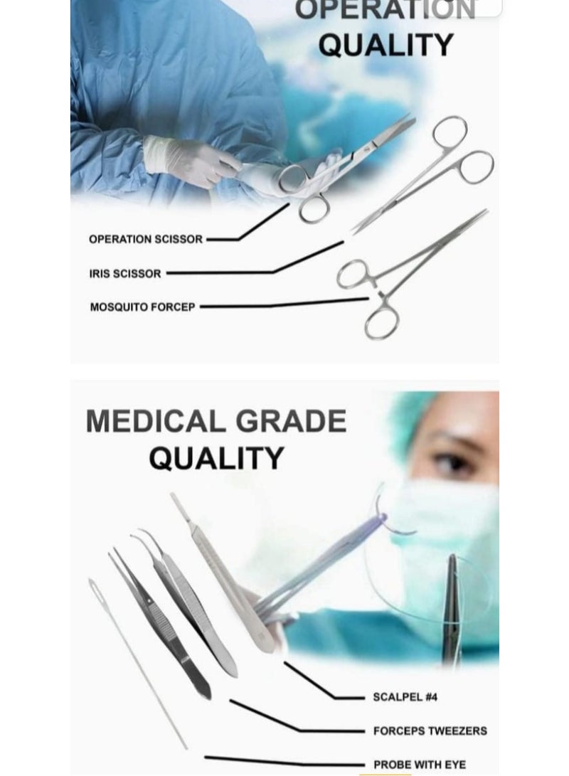 EDUCATIONAL DISSECTING KIT , 14 STAINLESS STEEL TOOLS , INSIDE A HANDBAG - Image 5