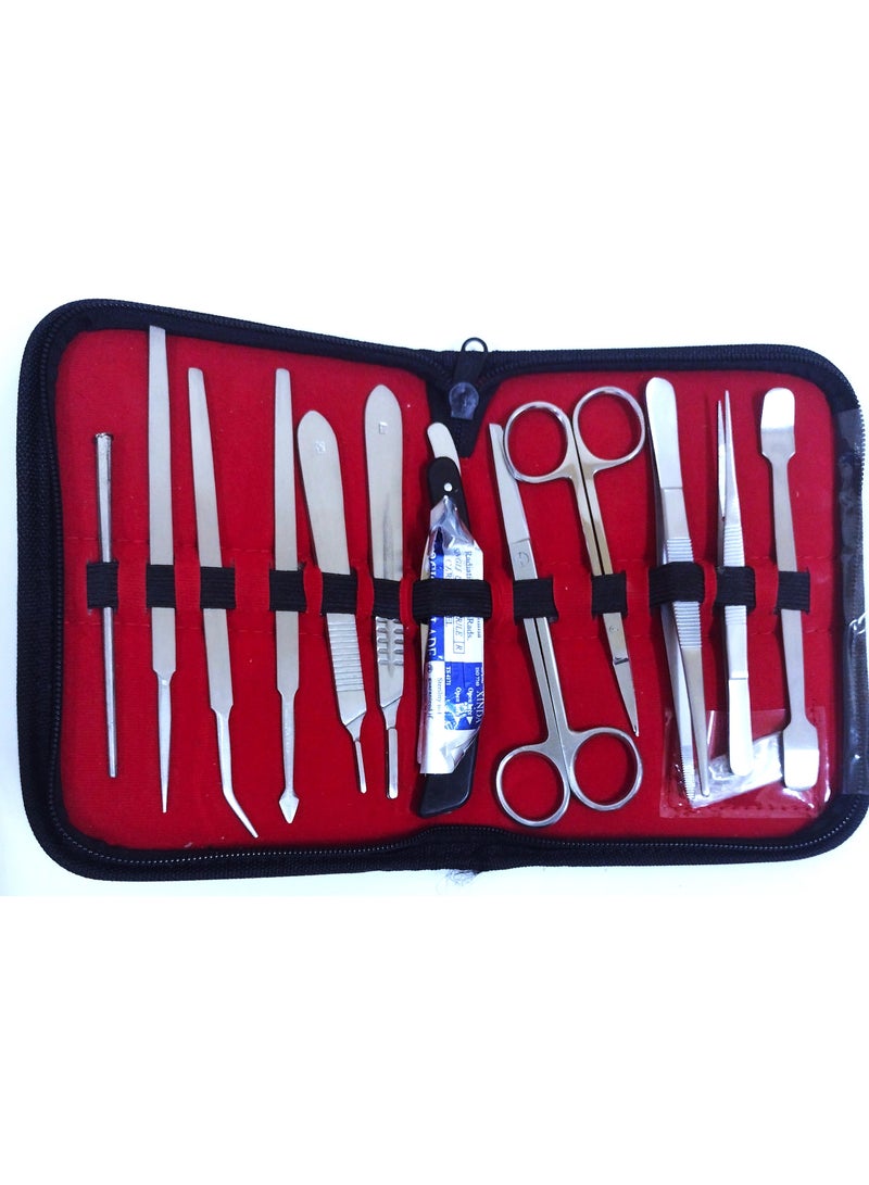 EDUCATIONAL DISSECTING KIT , 14 STAINLESS STEEL TOOLS , INSIDE A HANDBAG - Image 2