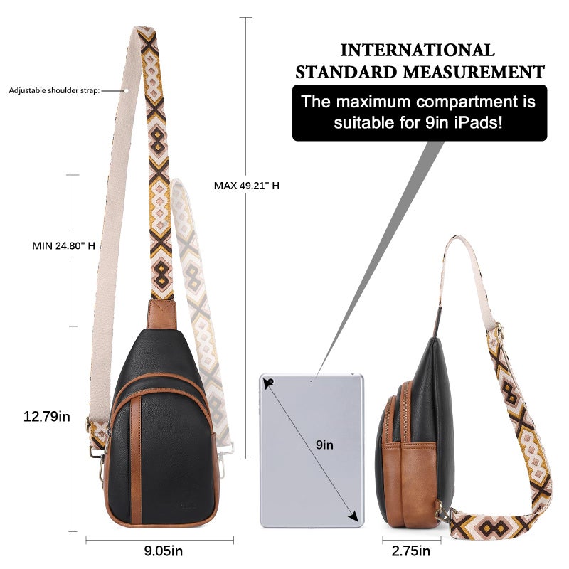 CLUCI Crossbody Bags for Women Leather Sling bag for Women Cross Body Bag Sling Backpack Crossbody Chest Bag Casual Daypack - Image 4
