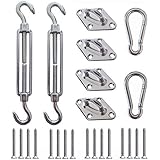 SUNNY GUARD SUNNY GUARD Sun Shade Sail 316 Stainless Steel Hardware Kit 6 Inch for Rectangle/Squre Shade Sail Installation  - Image 1
