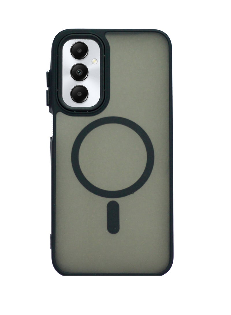 Compatible with Samsung Galaxy A15 Case - Slim Lightweight Matte Cover with Decorative Ring (Non-Magnetic), Shockproof, Anti-Scratch, Full Protection - Black