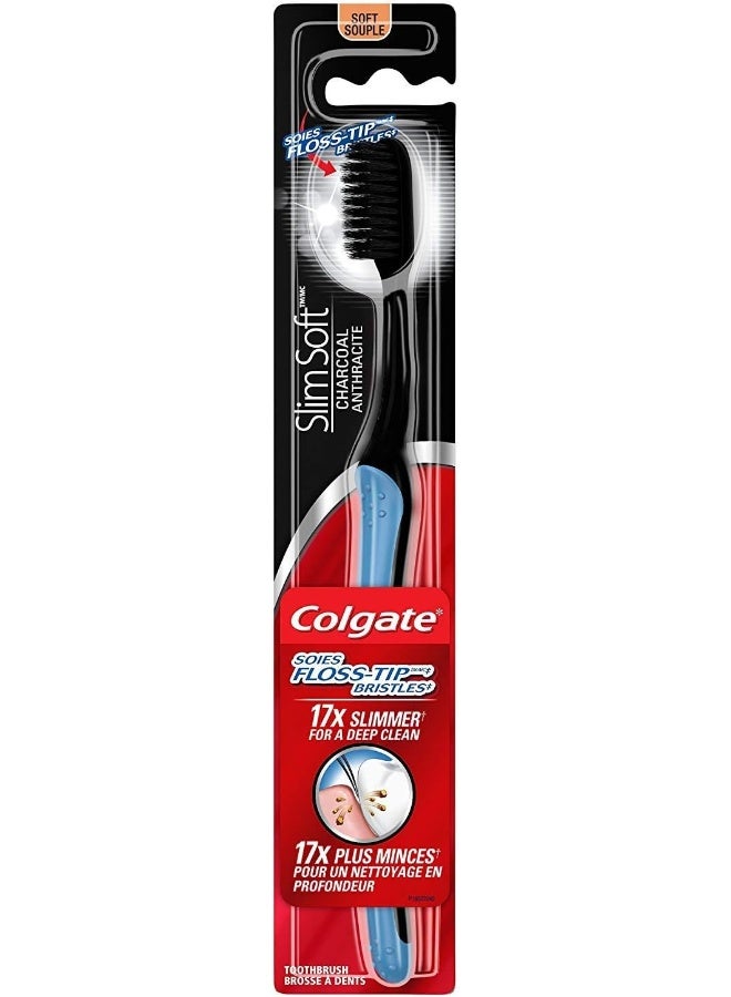 Colgate Slimsoft Floss-Tip Charcoal Toothbrush - Image 4