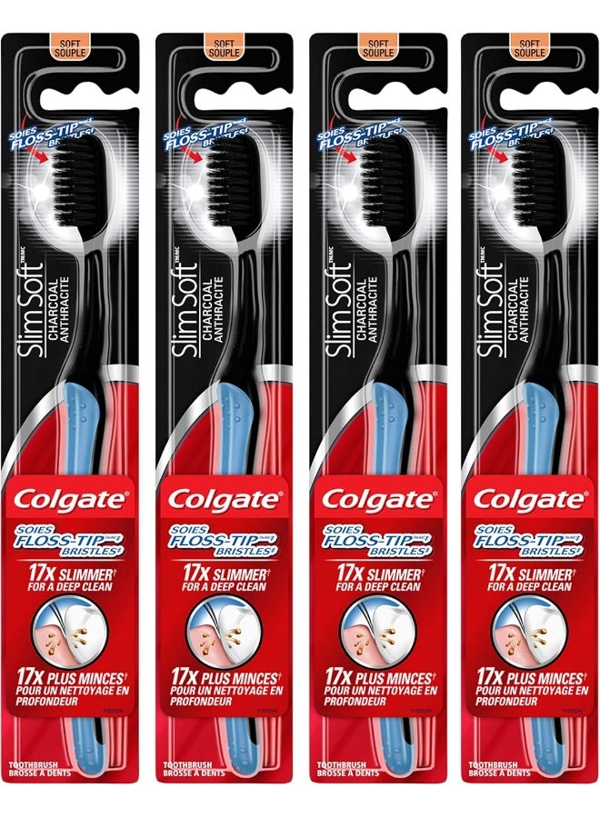 Colgate Slimsoft Floss-Tip Charcoal Toothbrush - Image 1