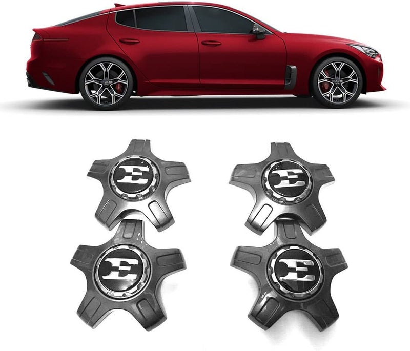 KIA Stinger Genuine OEM Front & Rear Emblem, 19'' Wheel Cap 6P Set / 86330-J5100, 86311-J5000, 52960-J5200 Compatible with 2017~2019 - Image 5
