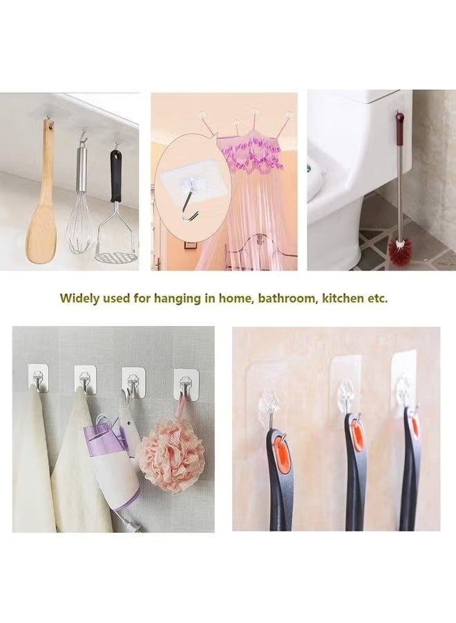 20 Pieces Each Pack Heavy Duty Adhesive Wall Hooks Waterproof and Oil Proof Ideal for the kitchen and bathroom transparent - Image 5