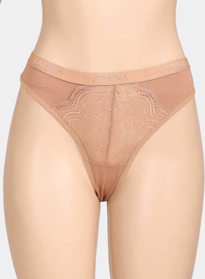 Cotton Lace Detail Thong