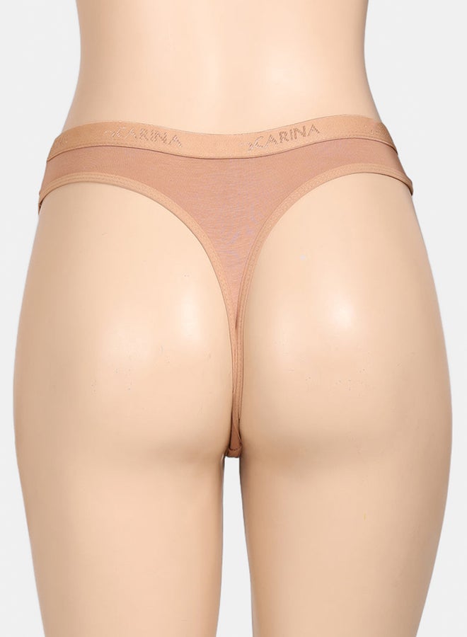 Cotton Lace Detail Thong