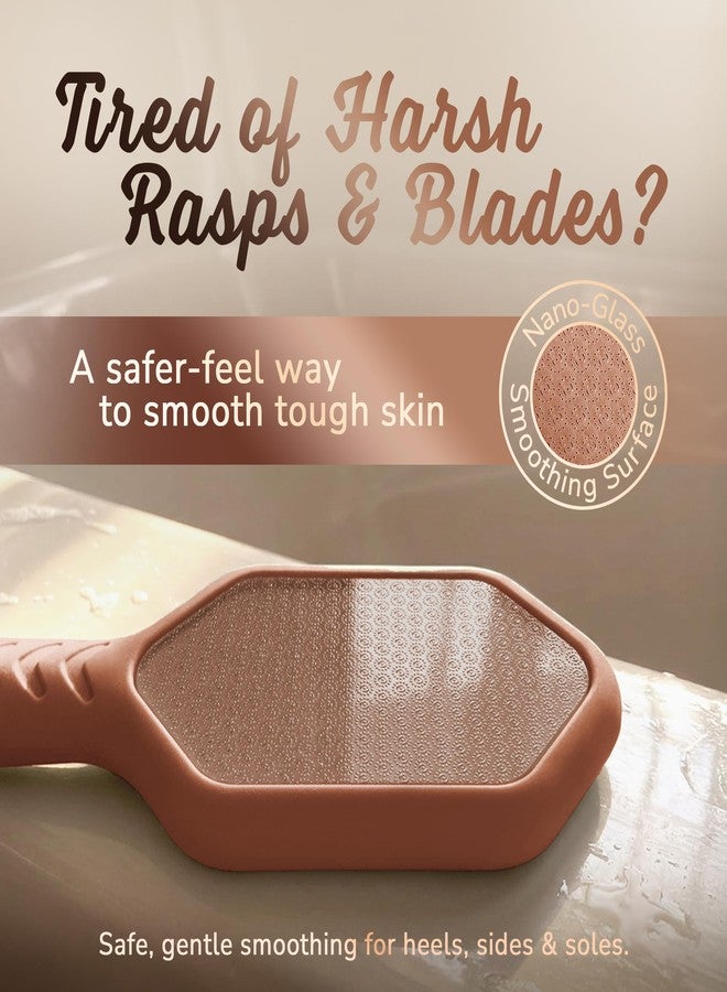 SILKLE Nano Glass Foot File - Silicone Foot Callus Remover for Feet and Cracked Heels - Heel Scraper for Dead Skin - Ergonomic Foot Scrubber & Exfoliator for Shower with Non-Slip Grip - Brown - Image 3