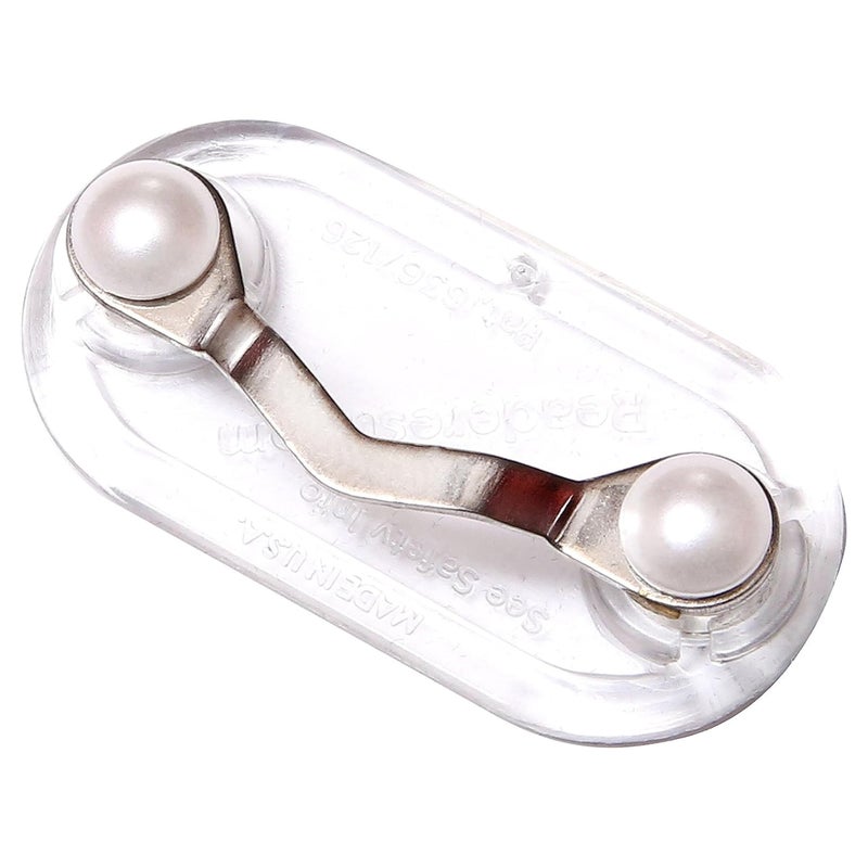 Readerest Magnetic Eyeglass Holder Secure Eyewear Clip for Reading Glasses Sunglasses ID Badges Glasses Holders for Women Gift for Mom Teachers USA Made Stainless Steel Pearls