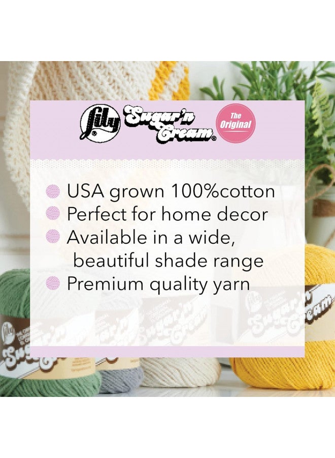 Lily Sugar 'N Cream The Original Solid Yarn, 2.5oz, Medium 4 Gauge, 100% Cotton - Blue Denim - Machine Wash & Dry - Image 4