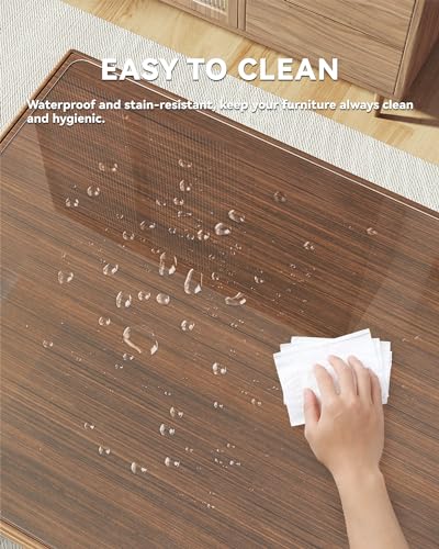 Oterri Clear Writing Desk Pad, 47.2’’x16.9” Heat Resistant Waterproof PVC Round Edge Durable Desk Protect Mat, Anti-Static Writing Mat Table Protector - Image 4