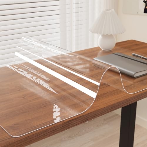 Oterri Clear Writing Desk Pad, 47.2’’x16.9” Heat Resistant Waterproof PVC Round Edge Durable Desk Protect Mat, Anti-Static Writing Mat Table Protector - Image 1
